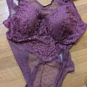 INC International Concepts Purple Lace Bra